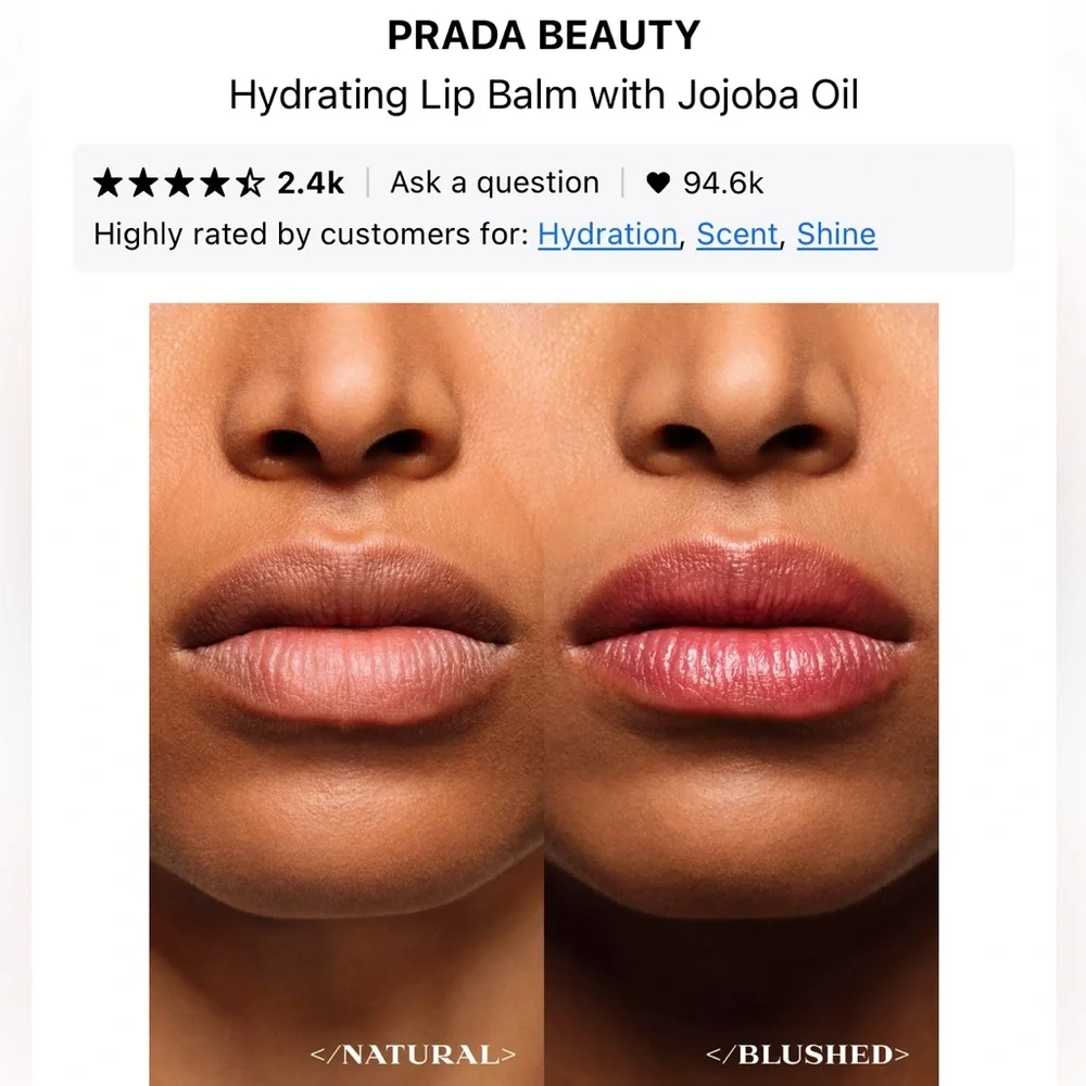 Prada Color Changing Balm (U001 Astral Pink) Ph Reactive Lip Blushing Care